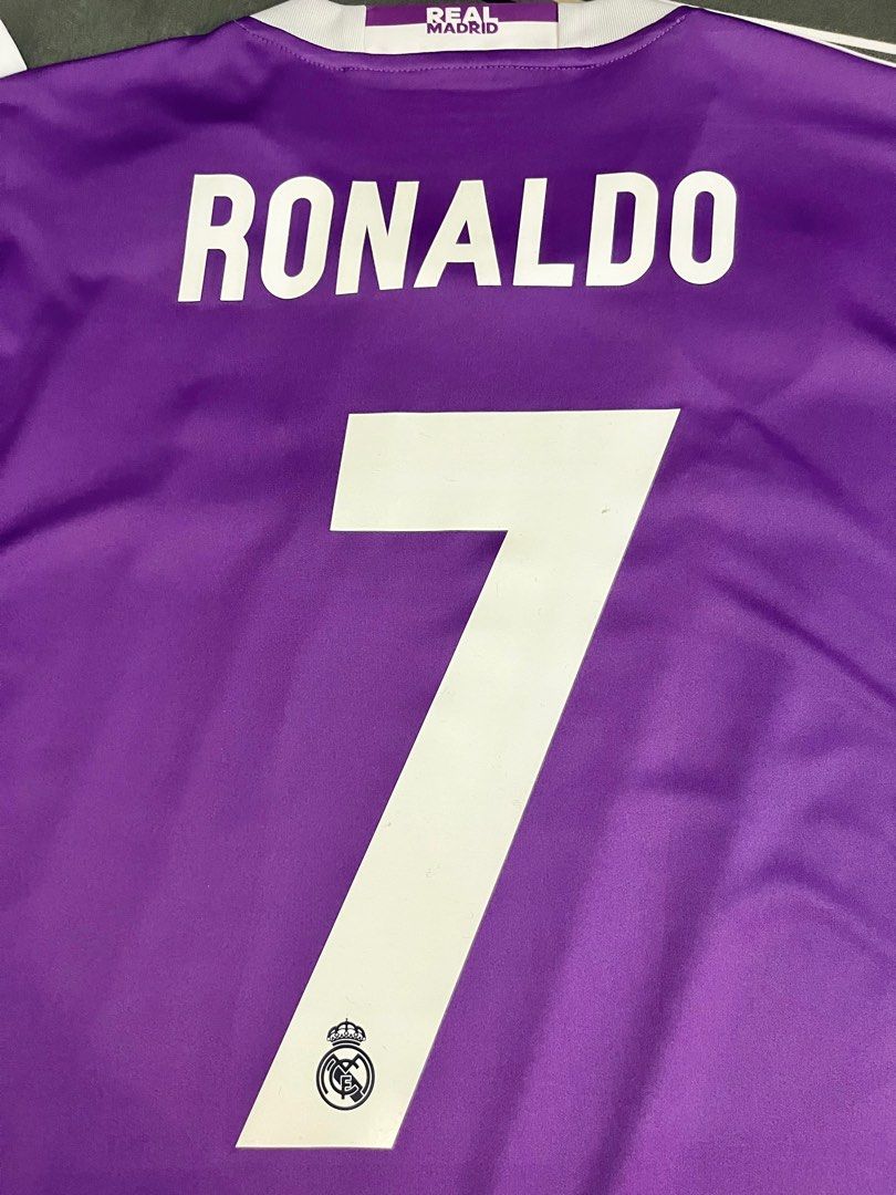 Ronaldo #7 Real Madrid Champions League 2017-2018 Retro Jersey Long Sleeve  XL