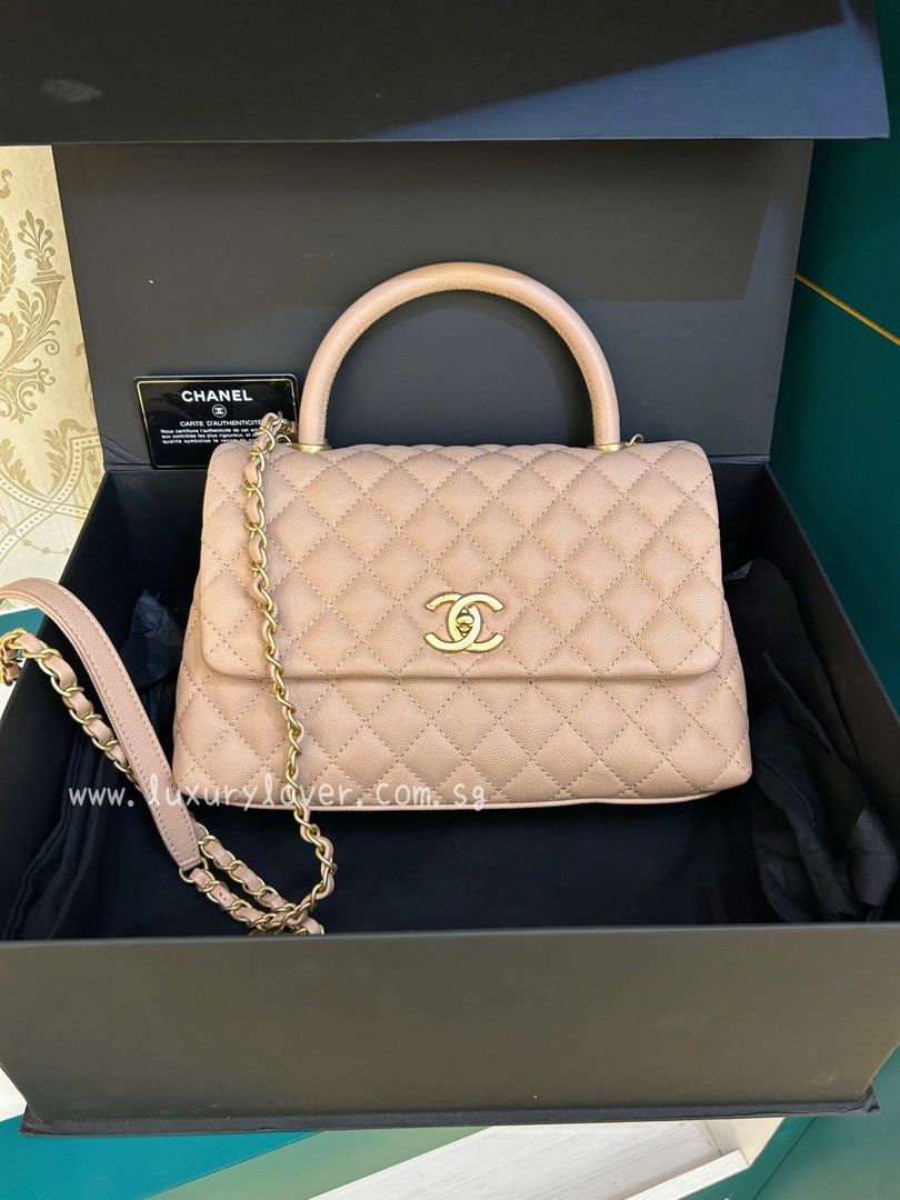 ❌SOLD❌#25 LNIB Chanel Coco Handle Medium Beige Caviar GHW, Luxury, Bags &  Wallets on Carousell