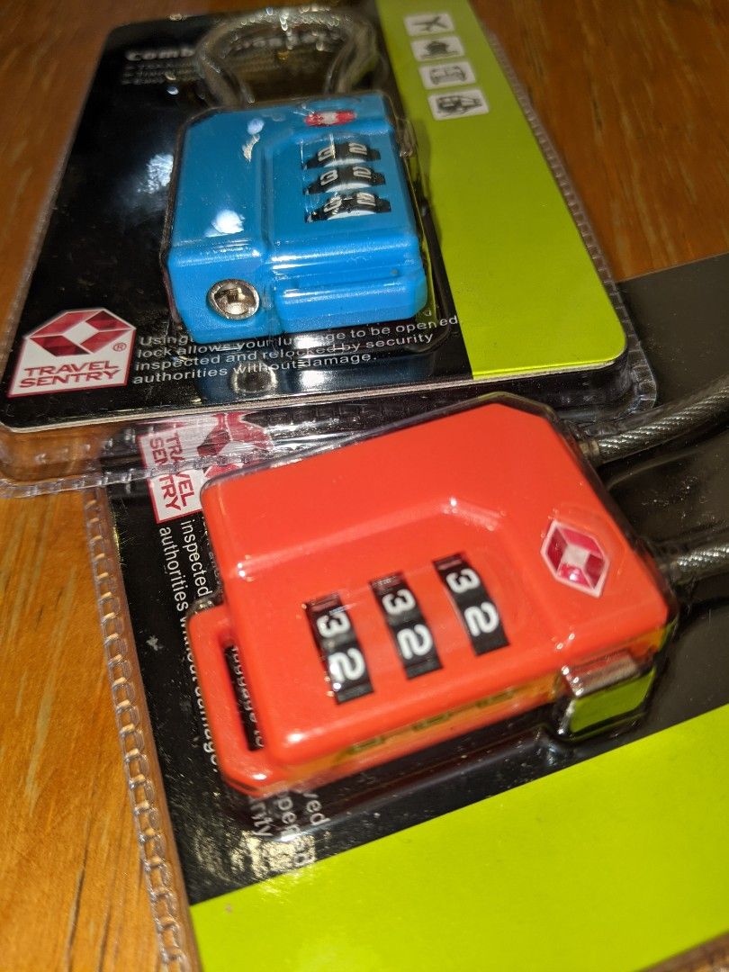 2 new TSA locks, cable lock, travelsentry approved luggage locking, usa