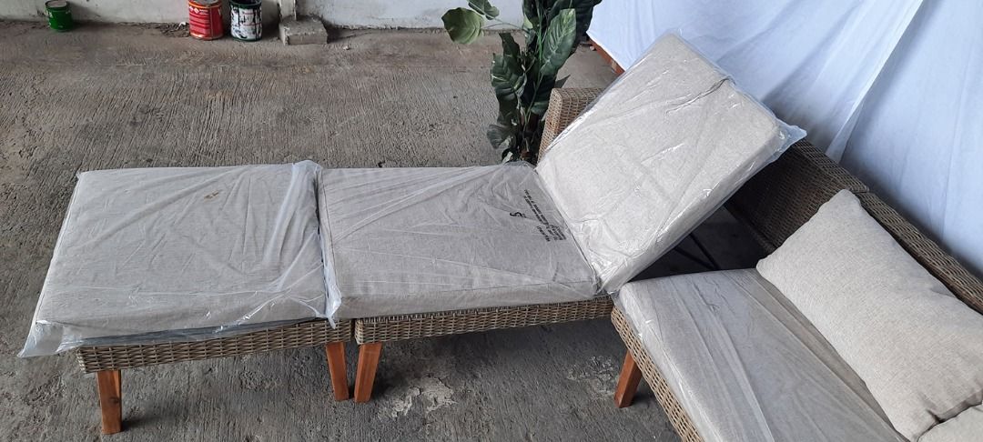 3 Piece Wicker Corner Lounge Set (Category: Sofas) located in San Pedro. Submitted by affordable_surplus.1 (Listing ID 1209917286, Image 2). Description: 3 Piece Wicker Corner Lounge Set P14,500 SOFA Width: 150cm Depth: 75cm Height: 64cn CHAISE Width: 74cm Depth: 150cm Height: 64cm TABLE Width: 64cm Depth: 64cm Height: 32cm MATERIALS Made from a lightweight powder-coated aluminum frame with high PE rattan wicker weaving and FSC 100% Acacia timber