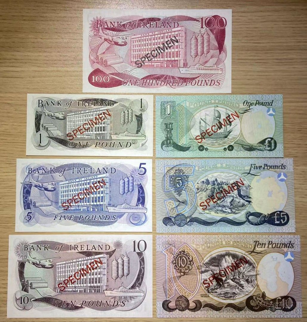 全同8102樣鈔北愛爾蘭7張/枚大全套紙幣連出世紙全新UNC 部份有微黃(詳細圖片請看單項拍賣), 興趣及遊戲, 收藏品及紀念品, 錢幣-  Carousell