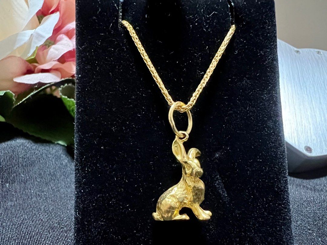 Gold rabbit necklace cheap