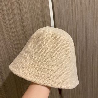 秋冬編織感漁夫帽 白色 杏色