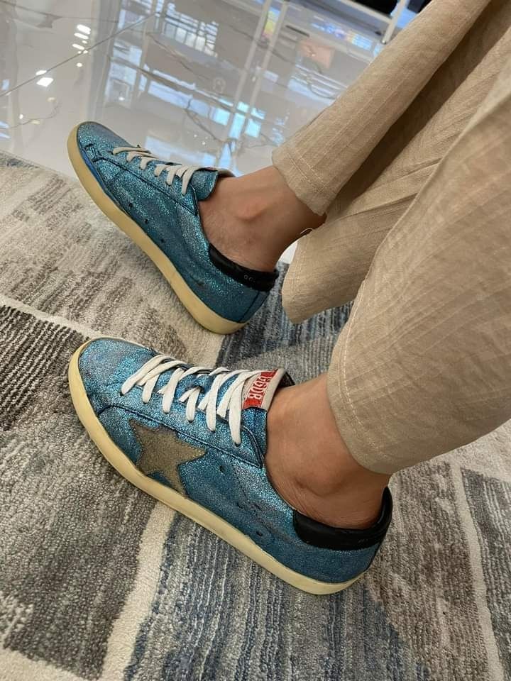 Golden goose cheap blue glitter
