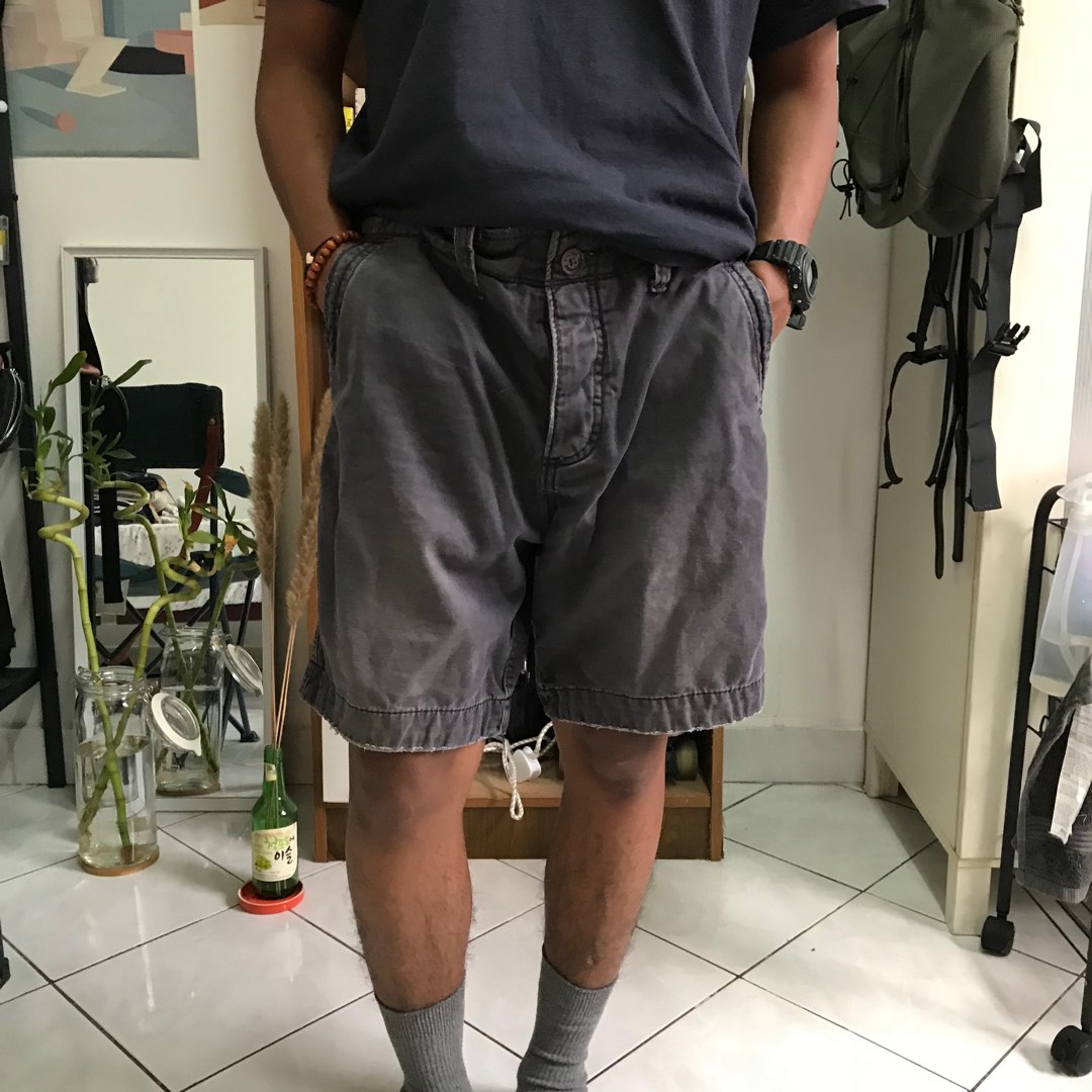 MUSINSA | BSRABBIT Carpenter Loose Fit Denim Short Pants Purple