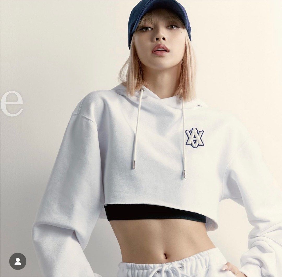ADLV x Lisa cropped hoodie in white size 1 Women s Fashion