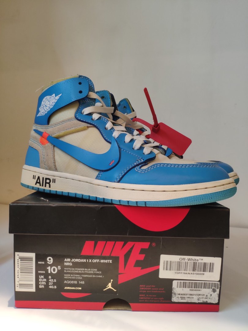 Air jordan 1 bleu off white deals