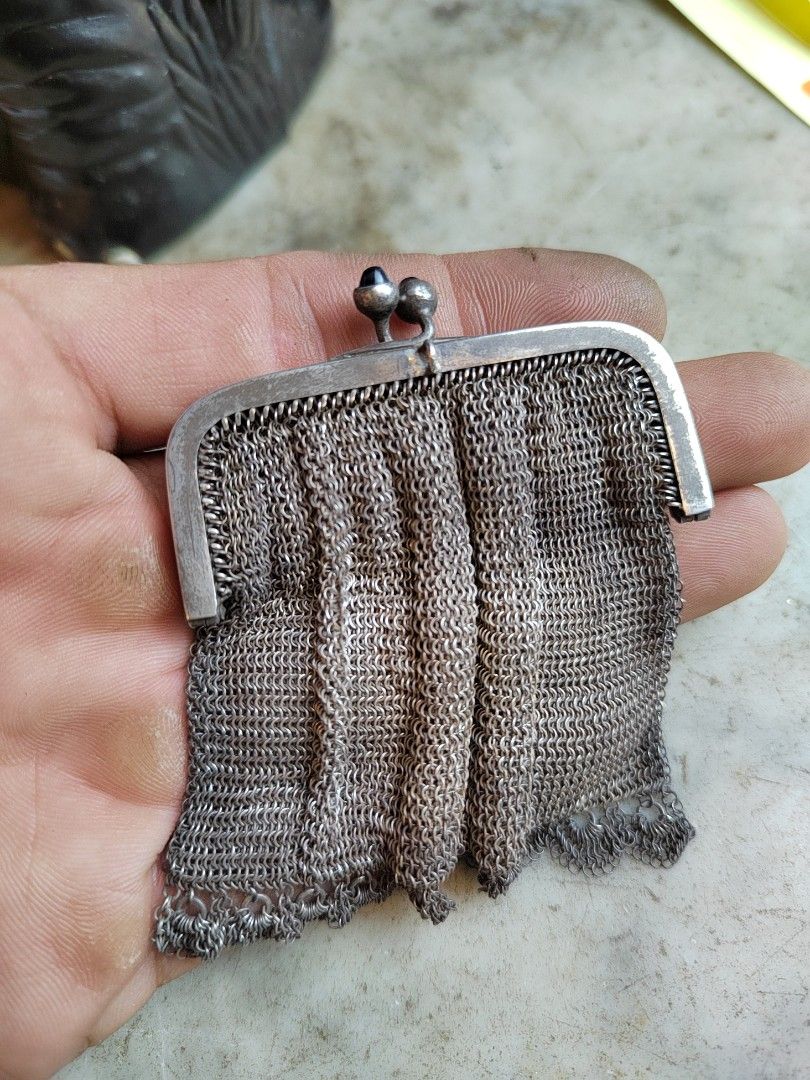 Antique silver new arrivals mesh coin purse