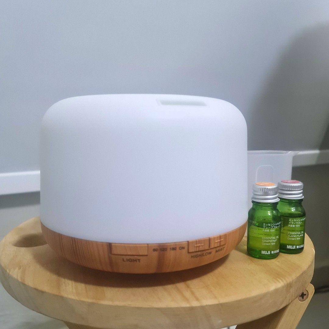 Aroma diffuser / humidifier + Muji essential oil, Furniture & Home