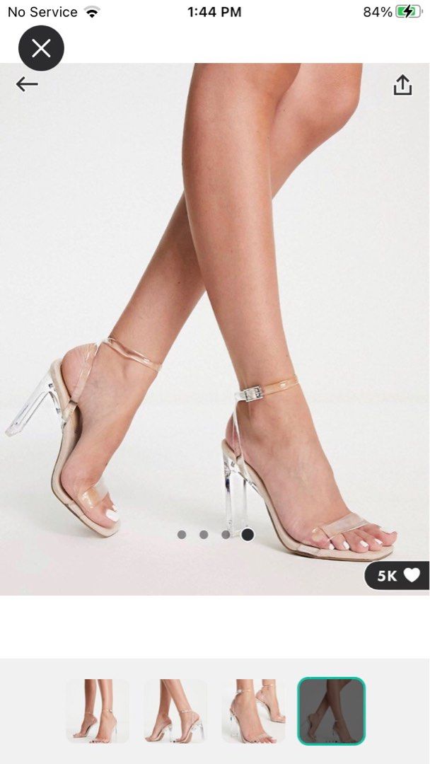 ASOS DESIGN Norton clear barely there heeled sandals