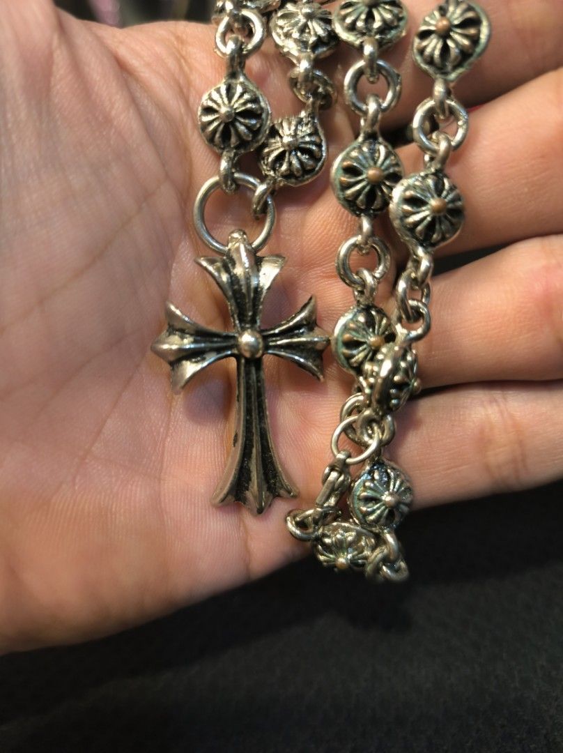 Chrome hearts deals cross ball necklace