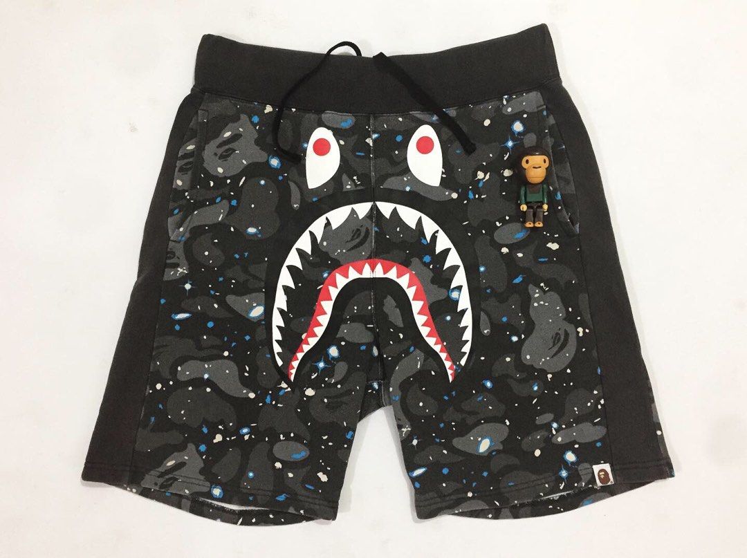 Bape space camo shark sweat short Men s Fashion Bottoms Shorts