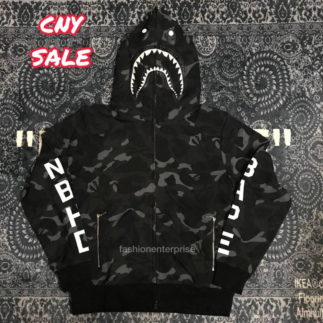 Bape NBHD Camo Shark Hoodie