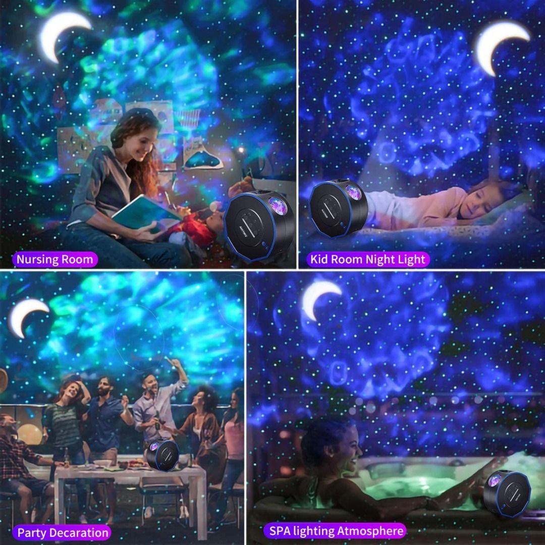 LED Galaxy Projector Starry Night Light Moon Star Sky Nebula