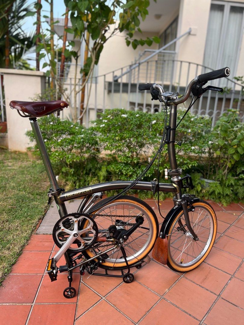 Brompton Raw Lacquer S6L with titanium mid riser Sports Equipment Bicycles Parts Bicycles on Carousell