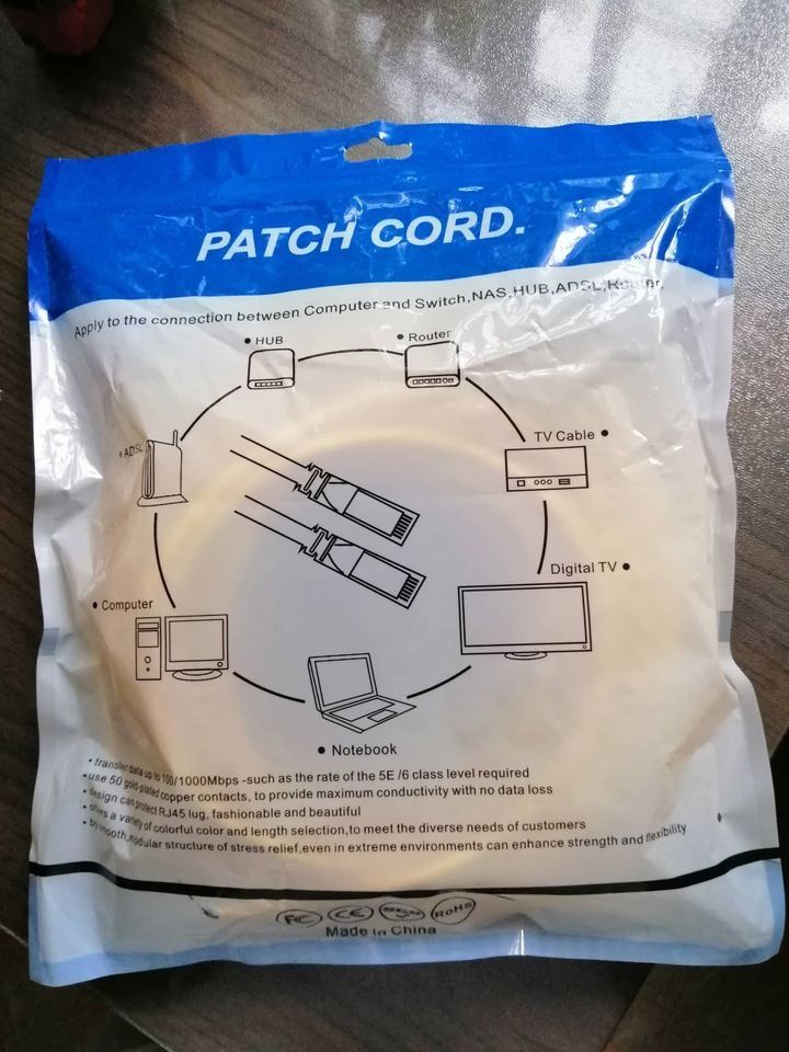 CAT 6 PATCH CORD ETHERNET CABLE INTERNET CABLE LAN CABLE (Category: Networking) located in Cavite. Submitted by re.shoppe (Listing ID 1209999192, Image 2). Description: 𝗕𝗥𝗔𝗡𝗗𝗡𝗘𝗪❗❗❗ 10 meters (Giga-Speed) 💸MoP: Gcash or COD 📌for pick-up or delivery only 🏍️ same day delivery via lalamove or toktok 📍 Location: Imus Cavite.