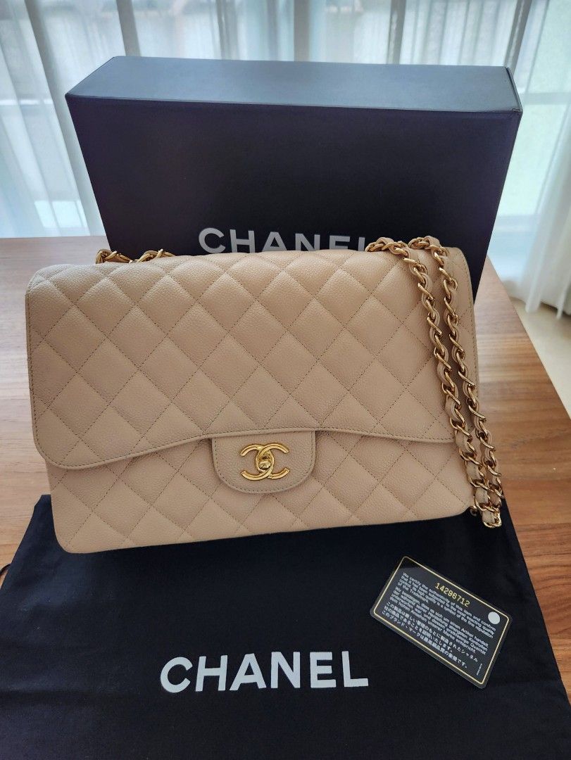 Chanel caviar hotsell large flap bag