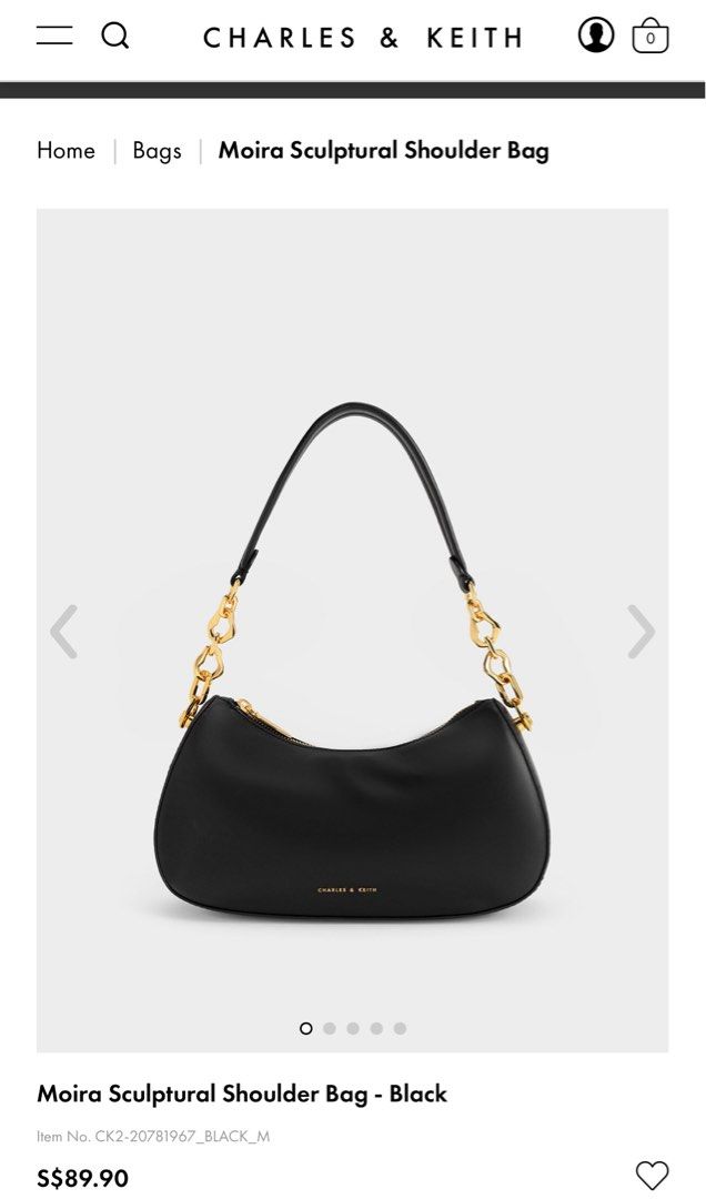 Charles and keith sales black shoulder bag