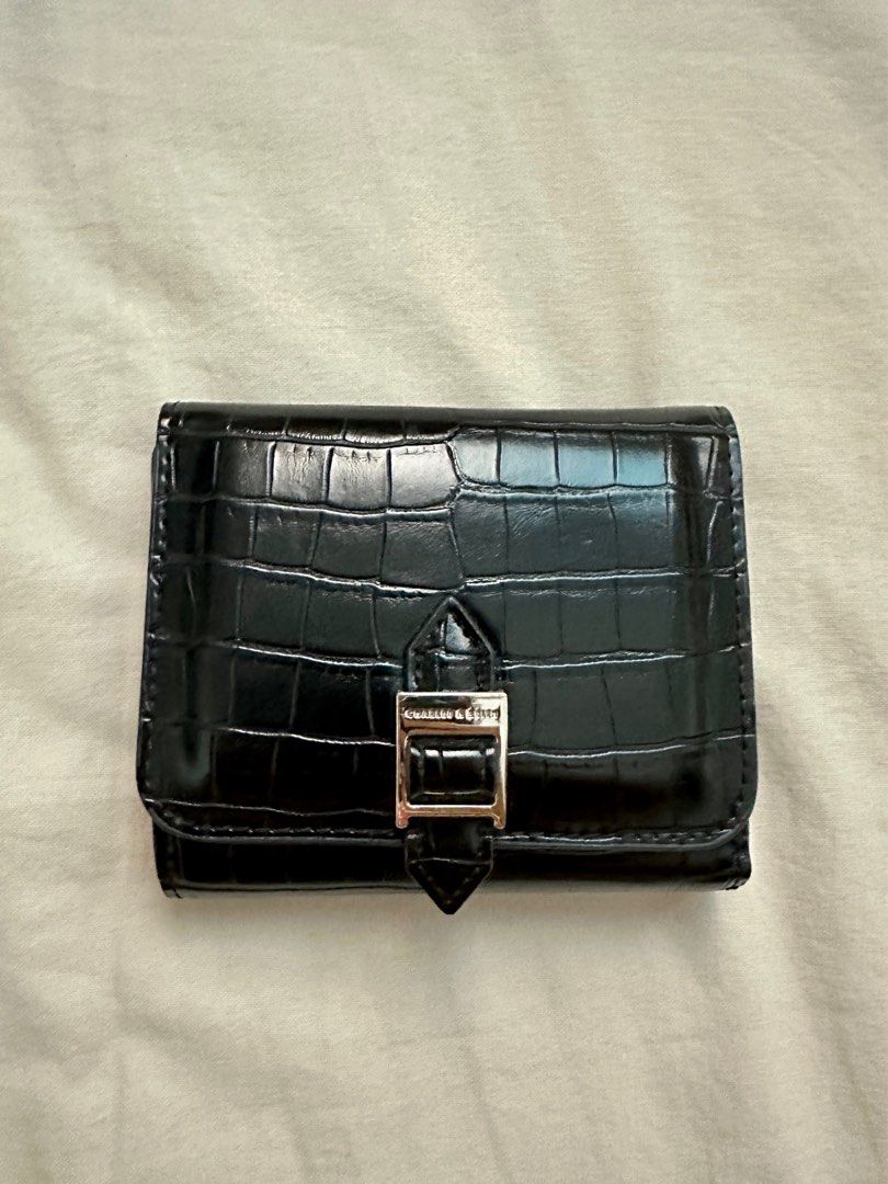 Charles and Keith Croc Effect Small Wallet, Women's Fashion, Bags