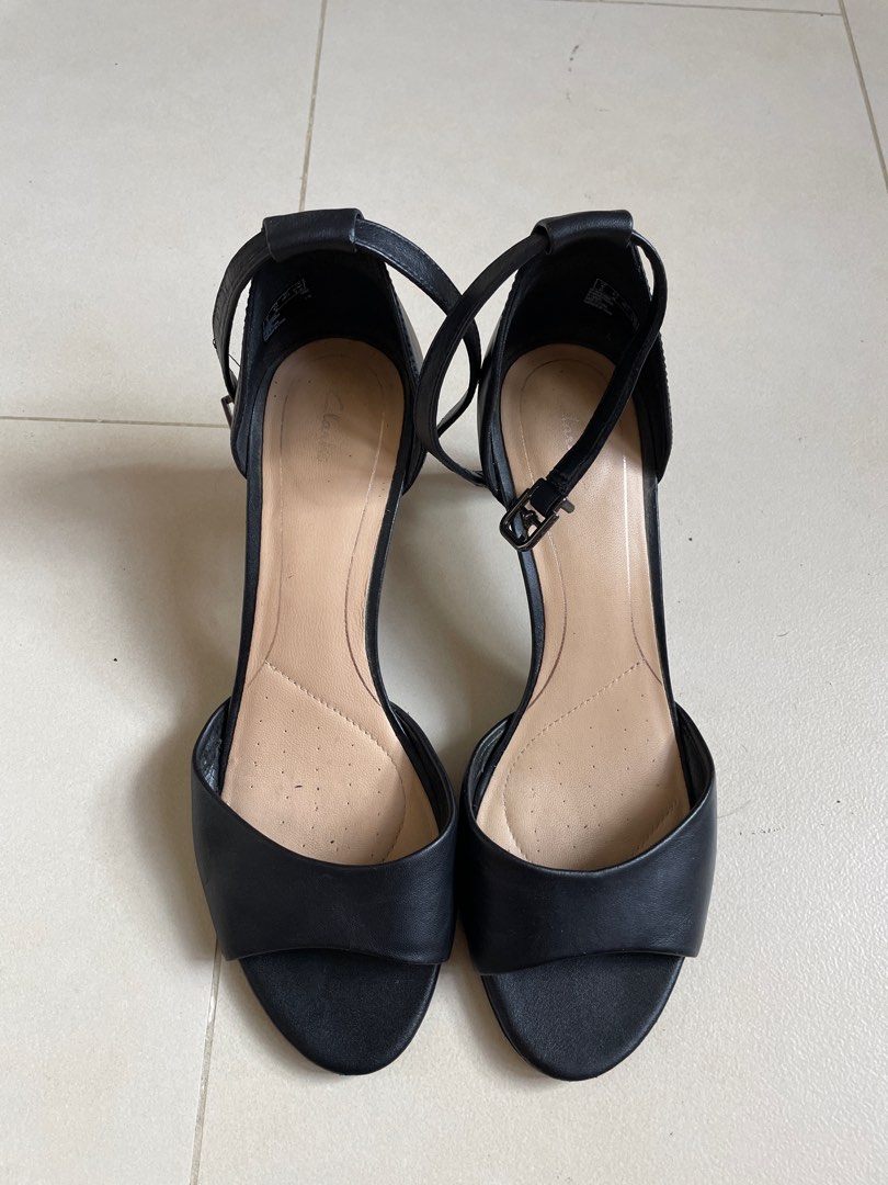 Clarks open toe heels shop