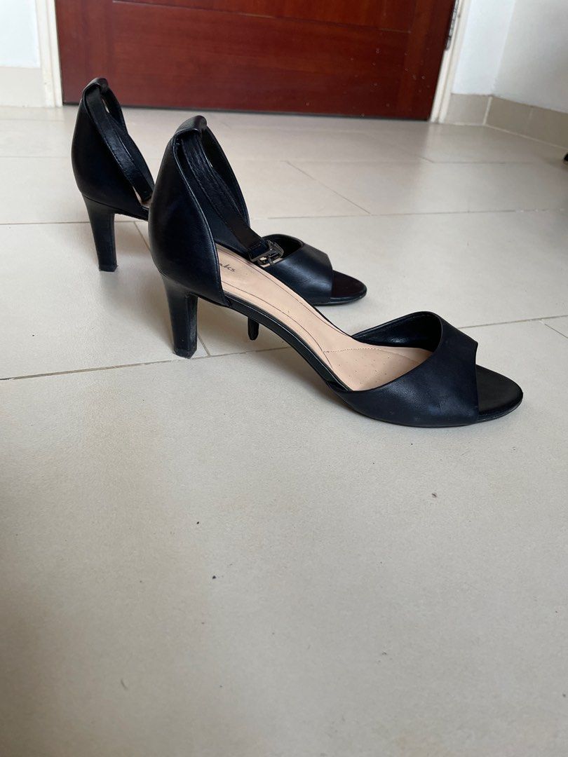 Clarks open toe heels Women s Fashion Footwear Heels on Carousell