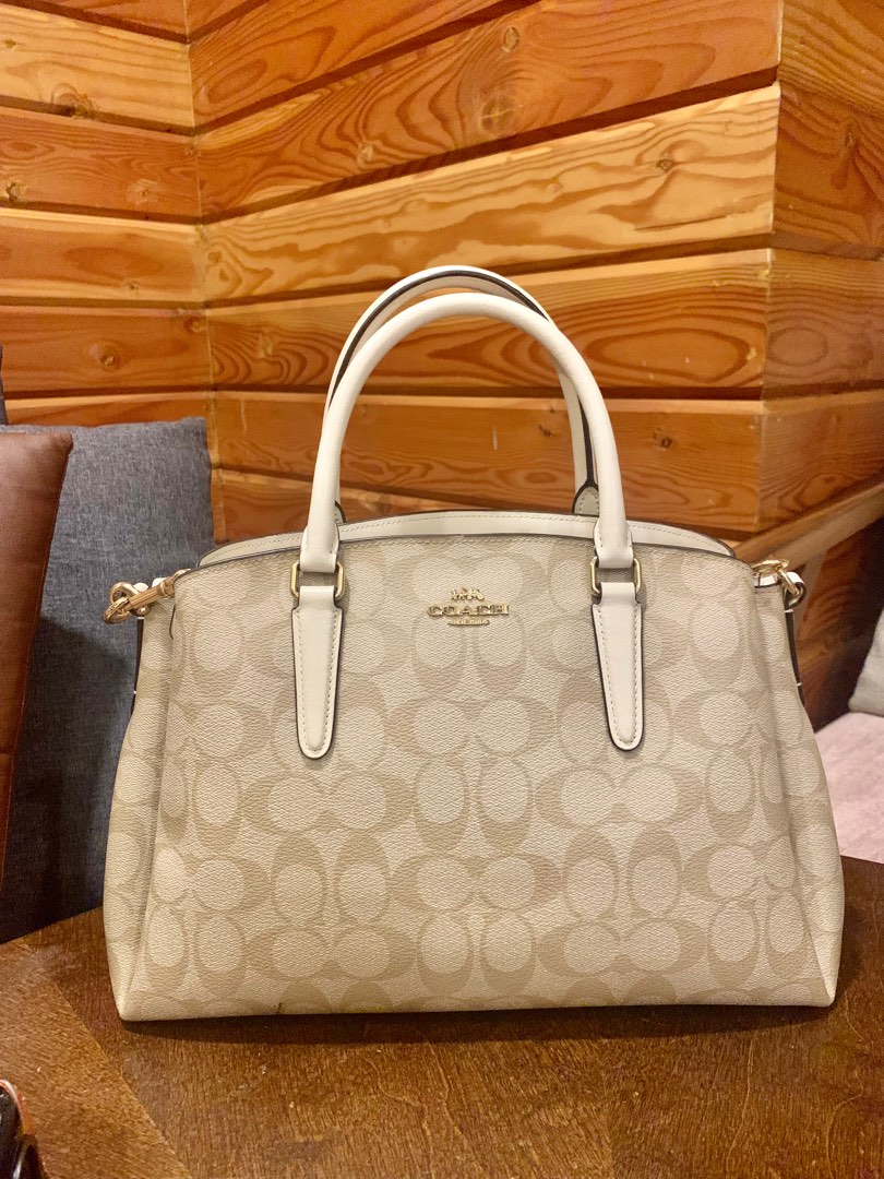 Coach Lady Signature Monogram Bag with Gold Chain Strap, Luxury, Bags