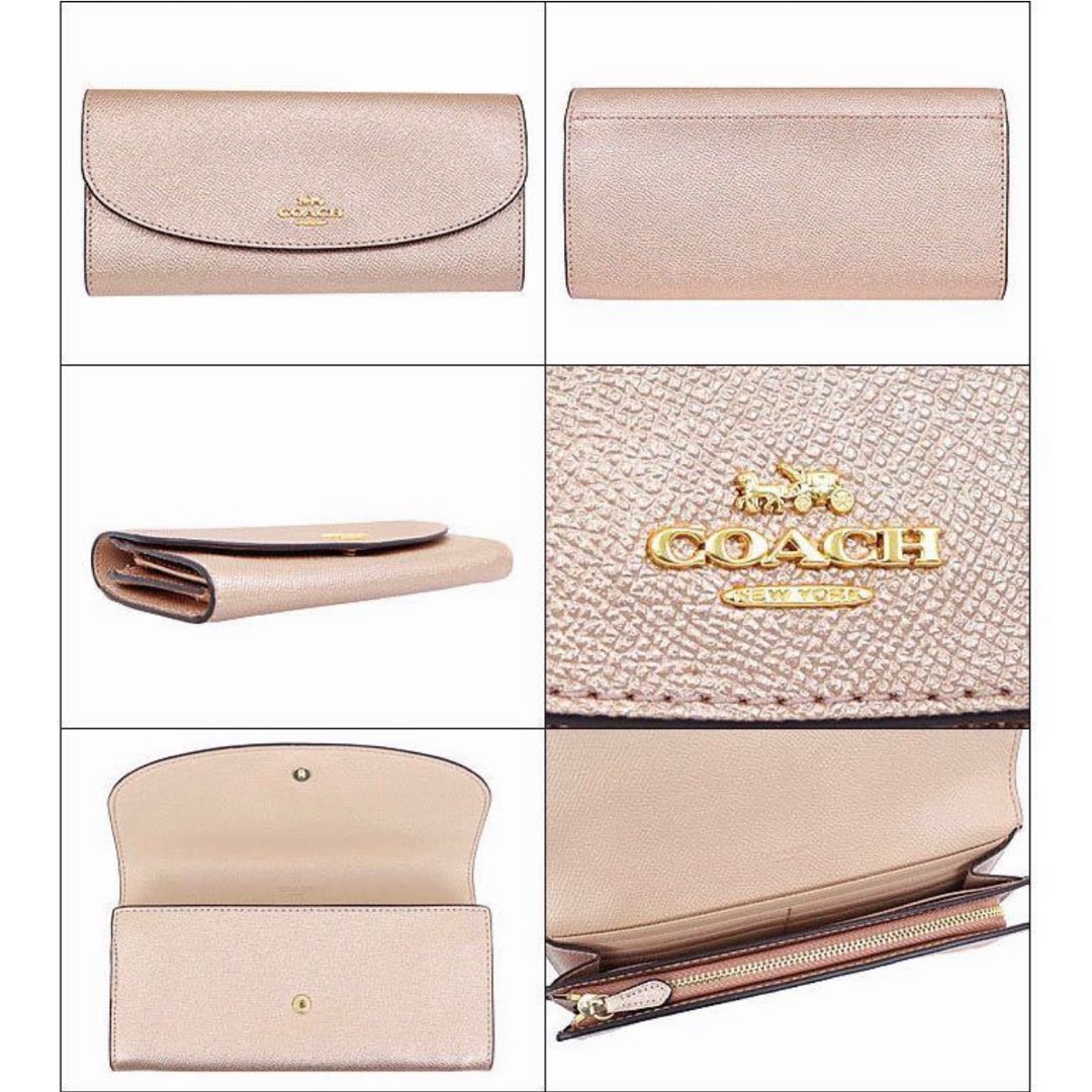 Rose gold coach wallet on sale