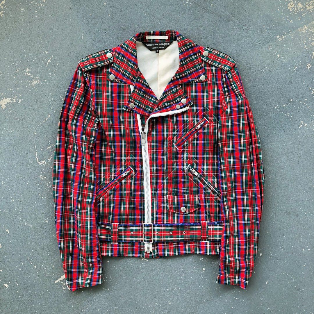 Checkered biker shop jacket