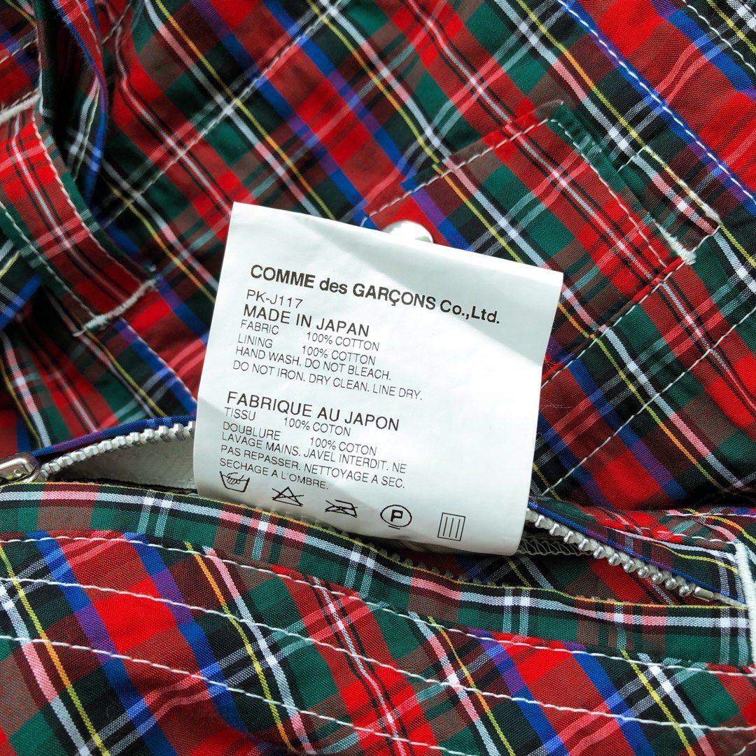 Comme des garcons tartan jacket discount