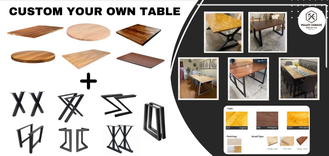 Custom Table top wood (saiz custom saiz), Furniture & Home Living