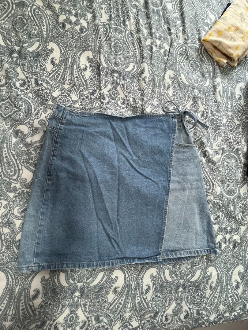 Sportsgirl denim wrap skirt 2025
