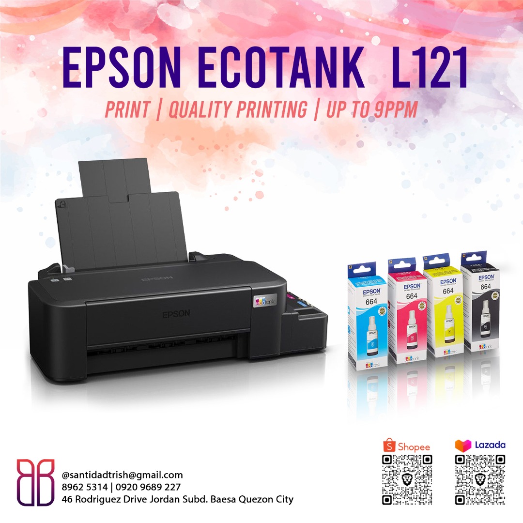 Epson L121 Ink Tank Printer Print Ink Tank System 664 Ink 121 Computers And Tech Printers 8724