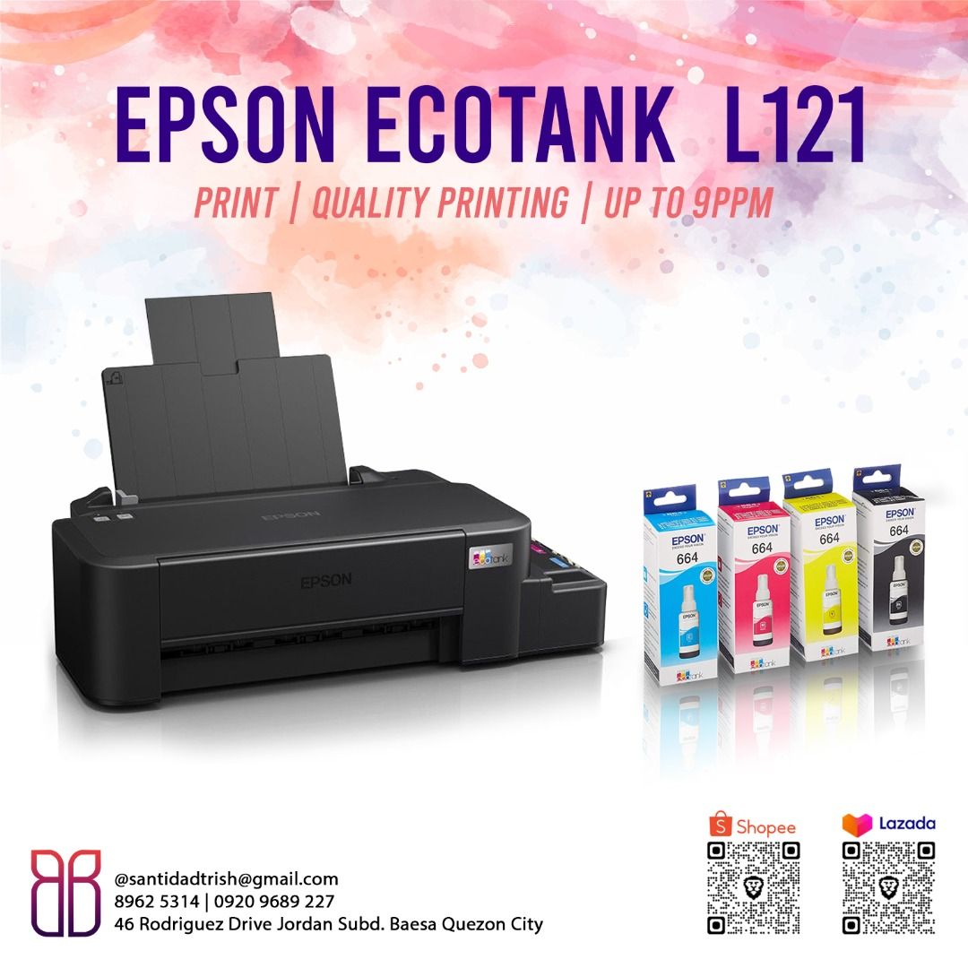 Epson L121 Ink Tank Printer Print Ink Tank System 664 Ink 121 Computers And Tech Printers 4180