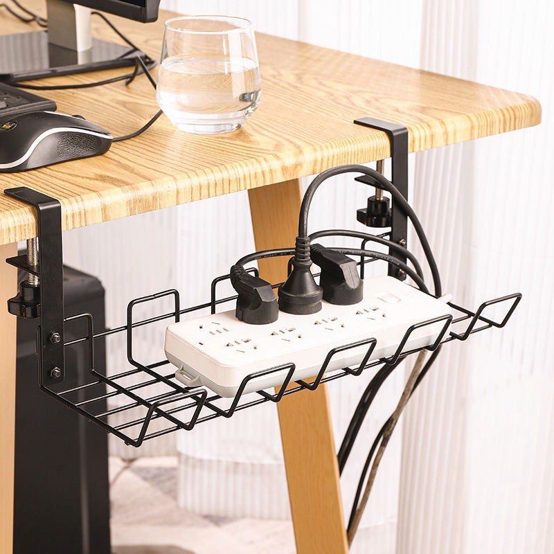 Under Table Storage Rack Cable Management Tray Desk Bottom Socket