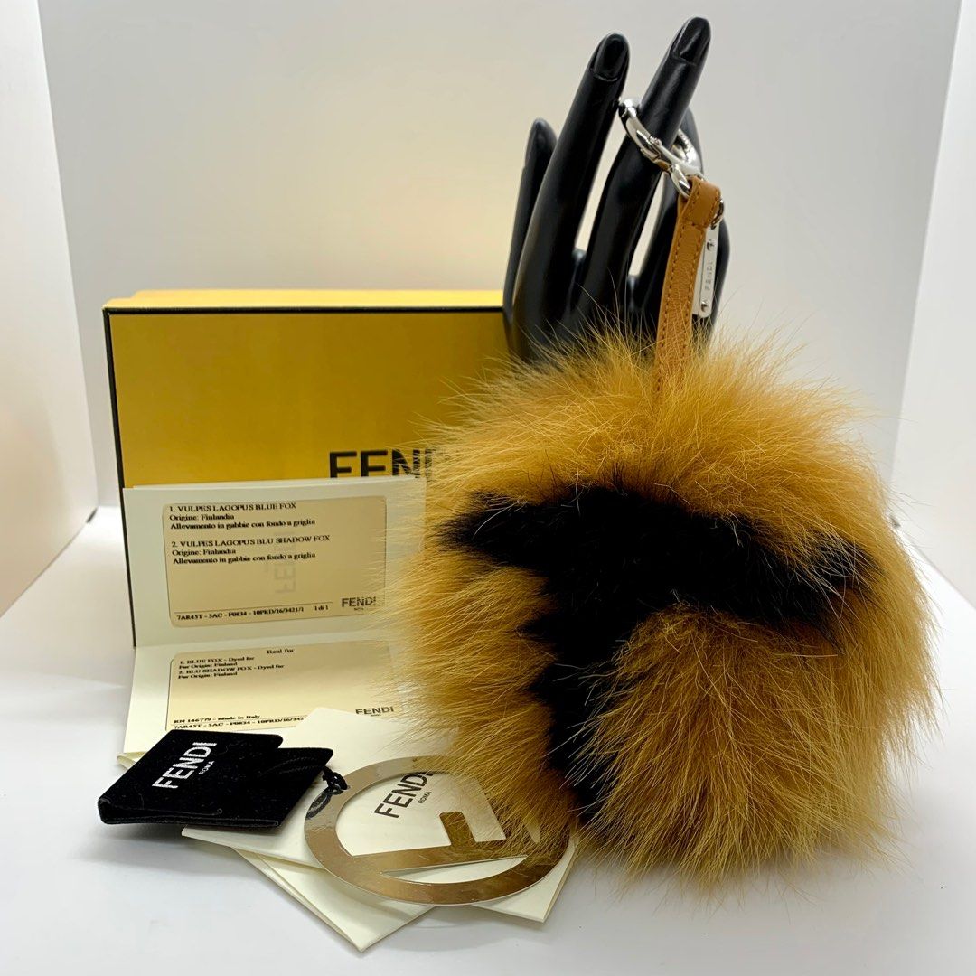 Fur cheap pom keychain