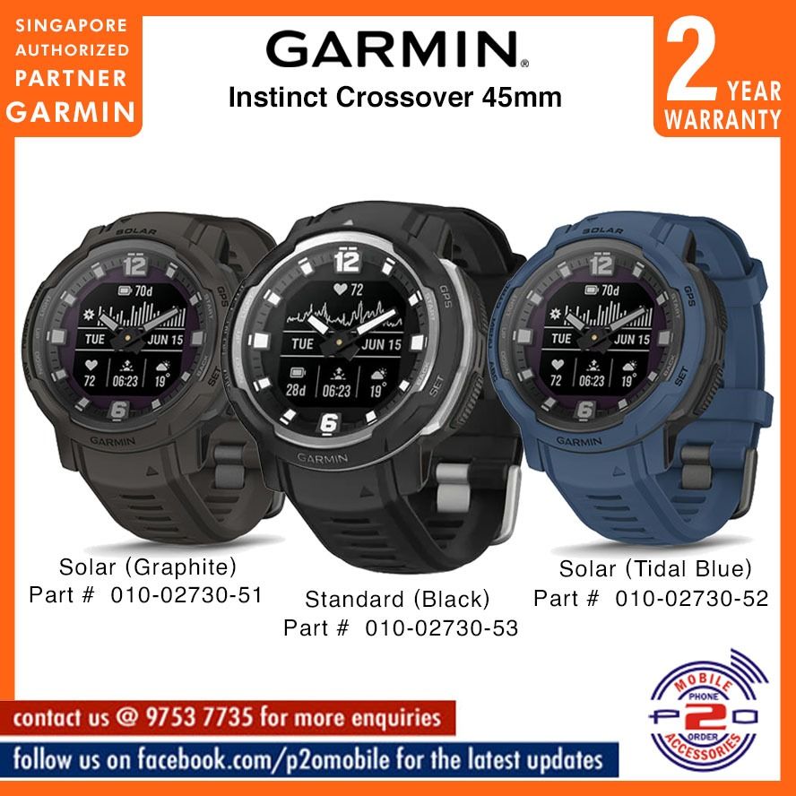 Garmin Instinct Crossover - Standard Edition / Solar Edition (45mm), Mobile  Phones & Gadgets, Wearables & Smart Watches on Carousell
