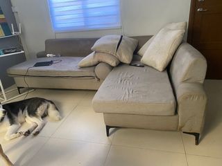 Gray L- shaped Sofa 2 pieces