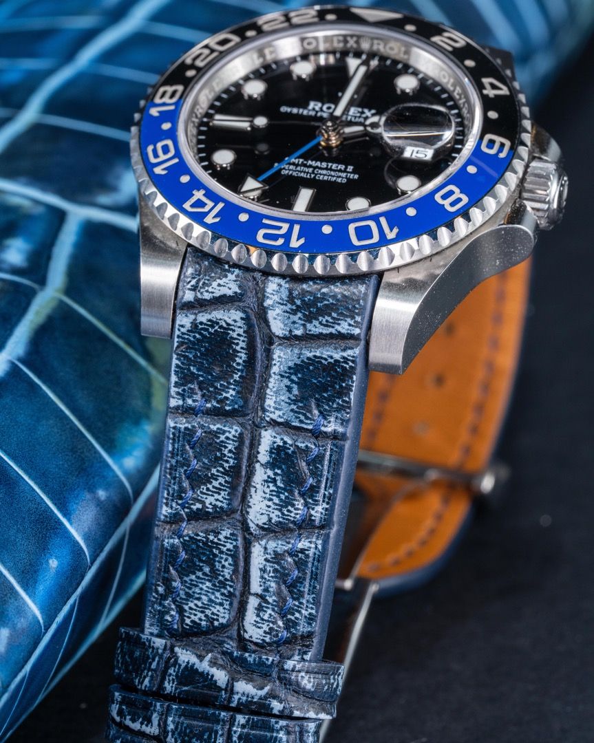 Rolex batman leather 2025 strap