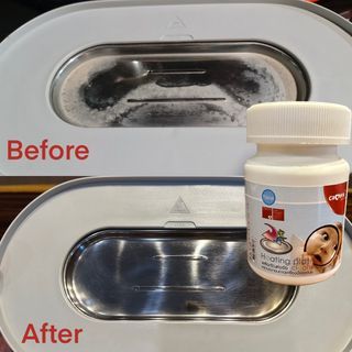 Heating plate cleansing powder for steriliser