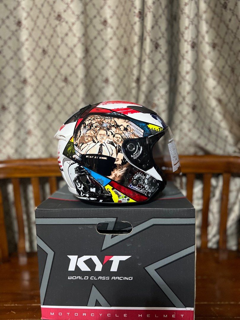 Helmet KYT hellcat Frontliner, Auto Accessories on Carousell