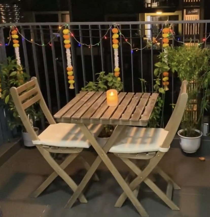 IKEA balcony table and chairs set, Furniture & Home Living, Outdoor