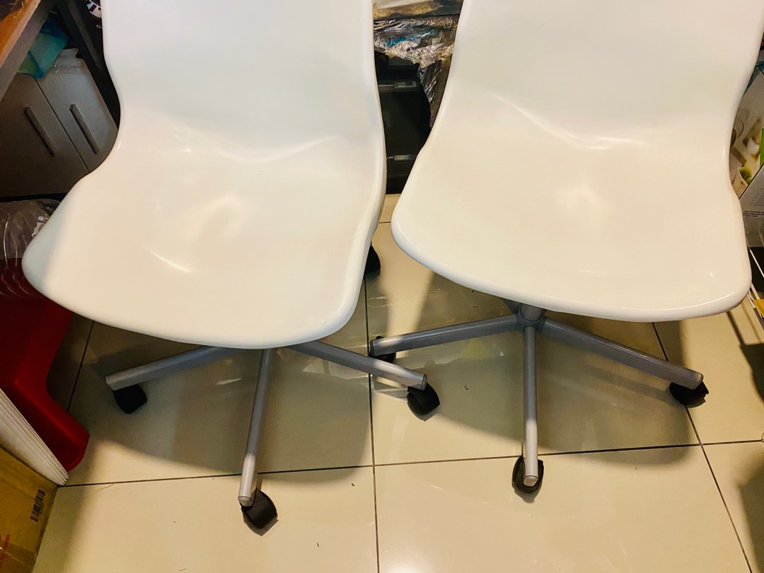 Ikea chairs with roller / wheels, Furniture & Home Living, Furniture