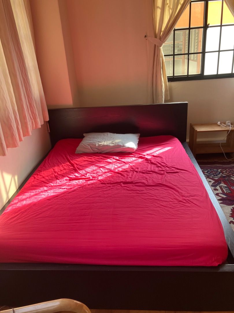 IKEA double bed and mattress, Furniture & Home Living, Furniture, Bed