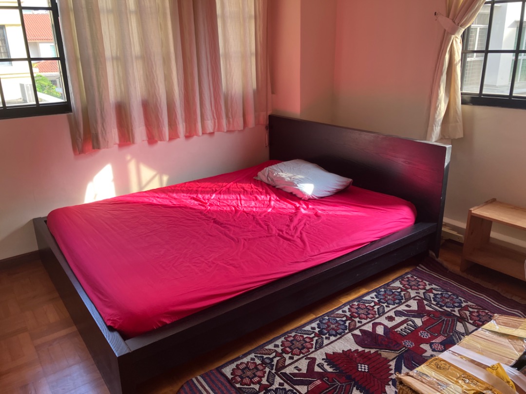 IKEA double bed and mattress, Furniture & Home Living, Furniture, Bed