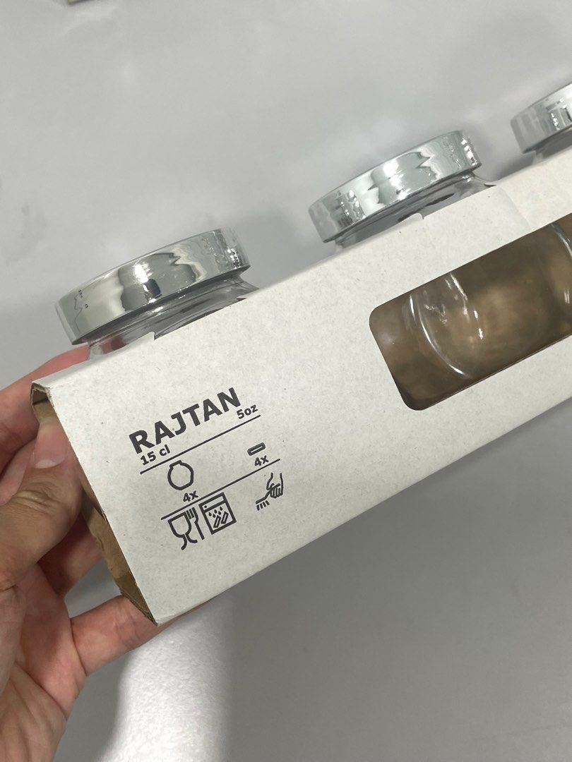 IKEA Glass Jars + Glass Bottle + Pourer, Furniture & Home Living