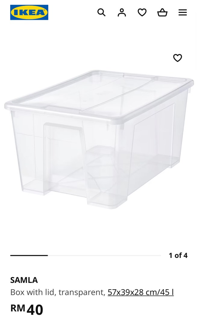 Ikea Storage Box with Lid, Furniture & Home Living, Home Improvement
