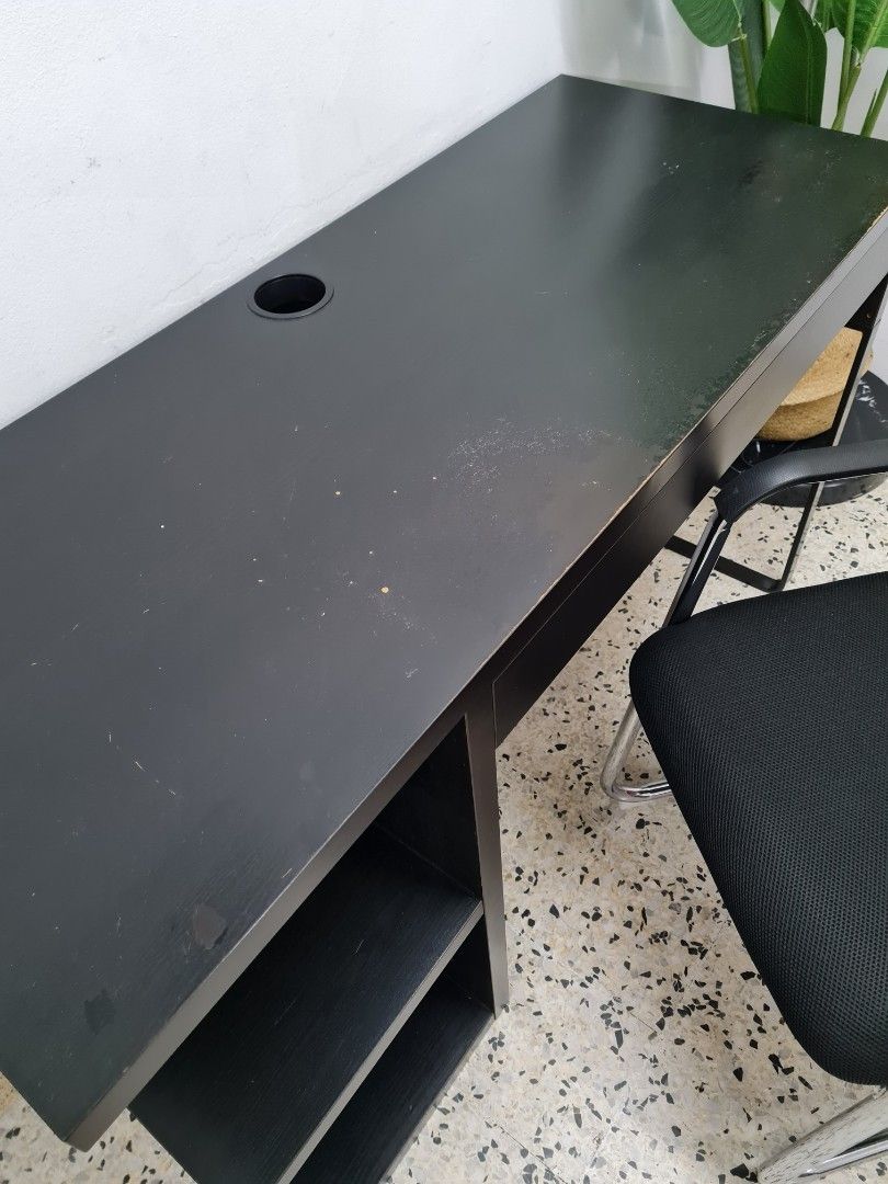 IKEA Study table with 1 comfy office chair, Furniture & Home Living