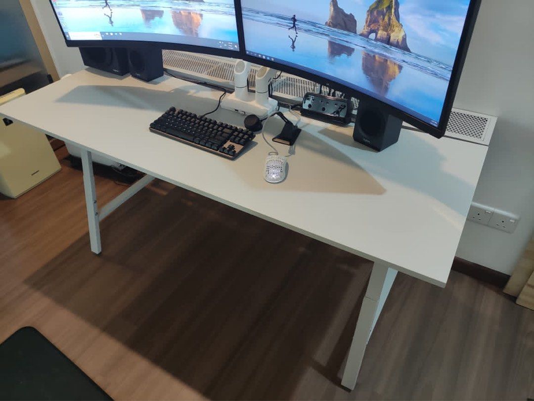 Ikea UTESPELARE gaming desk White Furniture Home Living