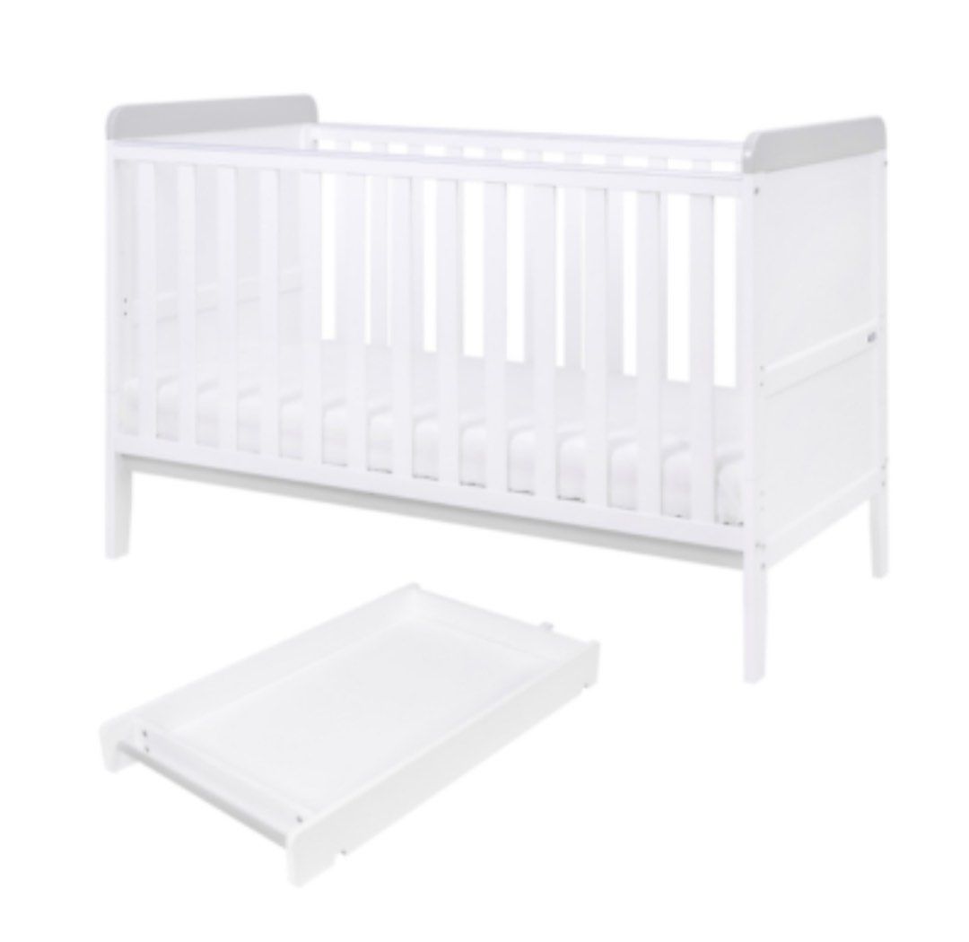 Infant, toddler to preschooler adjustable bed with changing top, 2