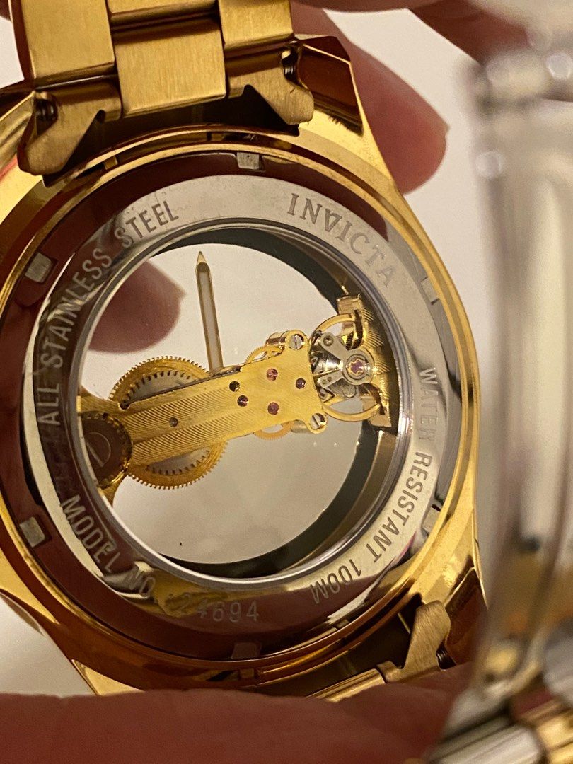 Invicta Men s Gold Skeleton Watch